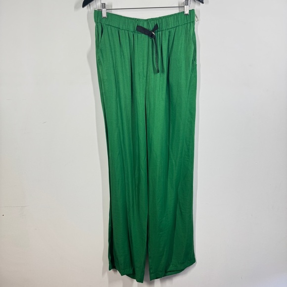 Mara’s Collection Green Satin Wide Leg Pants Size L Made in Greece NWT - Picture 3 of 16